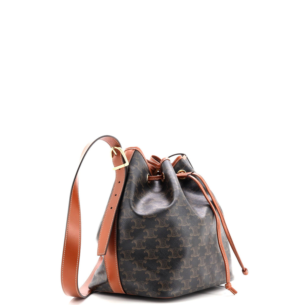 Drawstring Bucket Bag Triomphe Coated Canvas Medium
