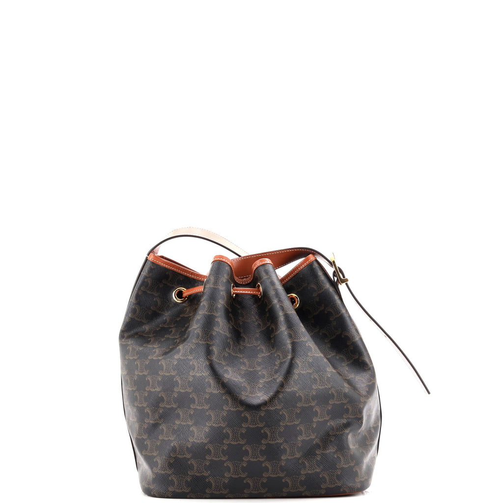 Drawstring Bucket Bag Triomphe Coated Canvas Medium