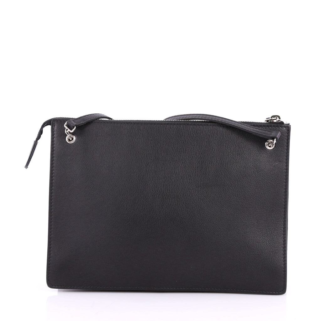 Monster Front Pocket Clutch Leather with Fur