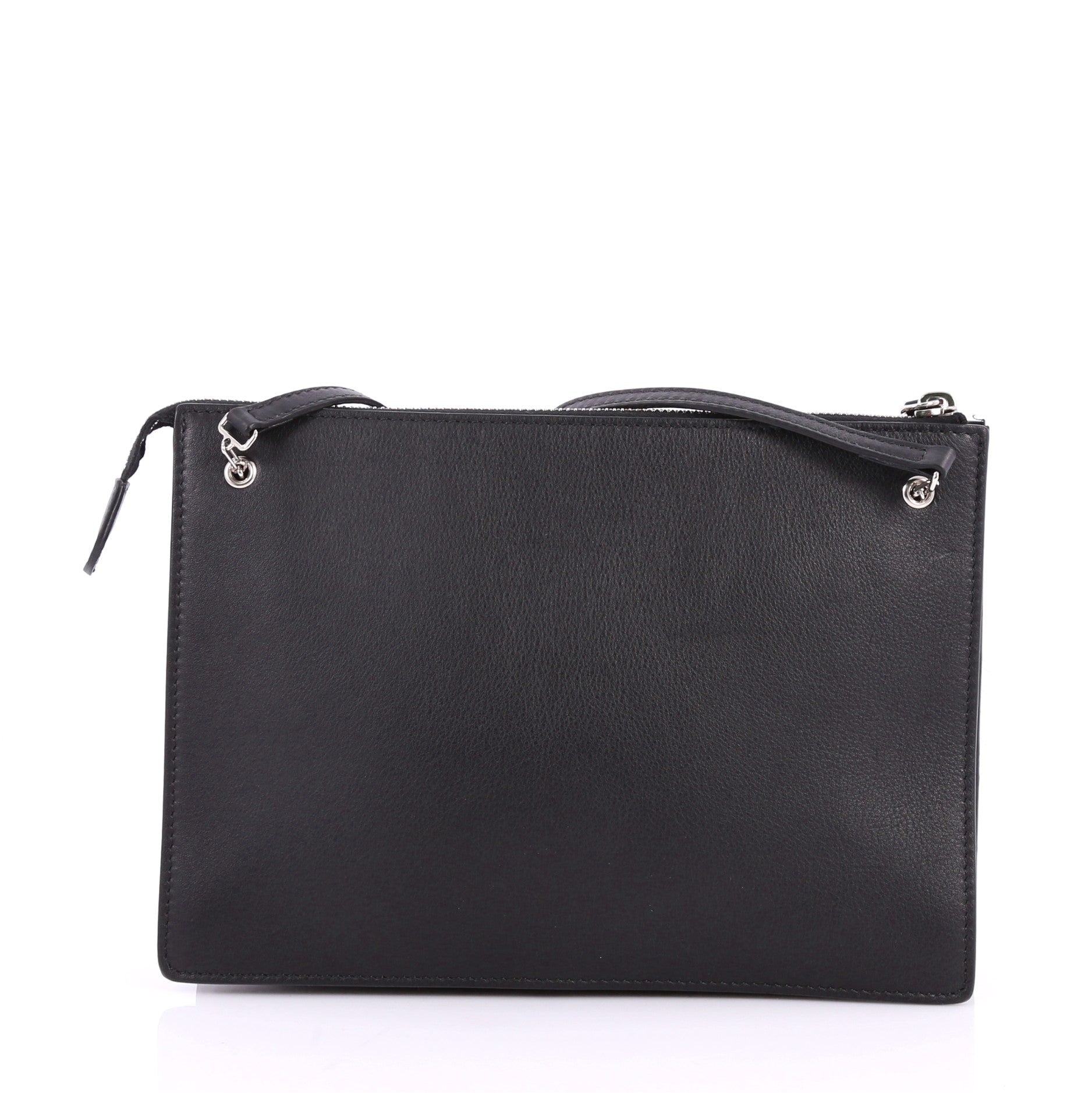 Monster Front Pocket Clutch Leather with Fur