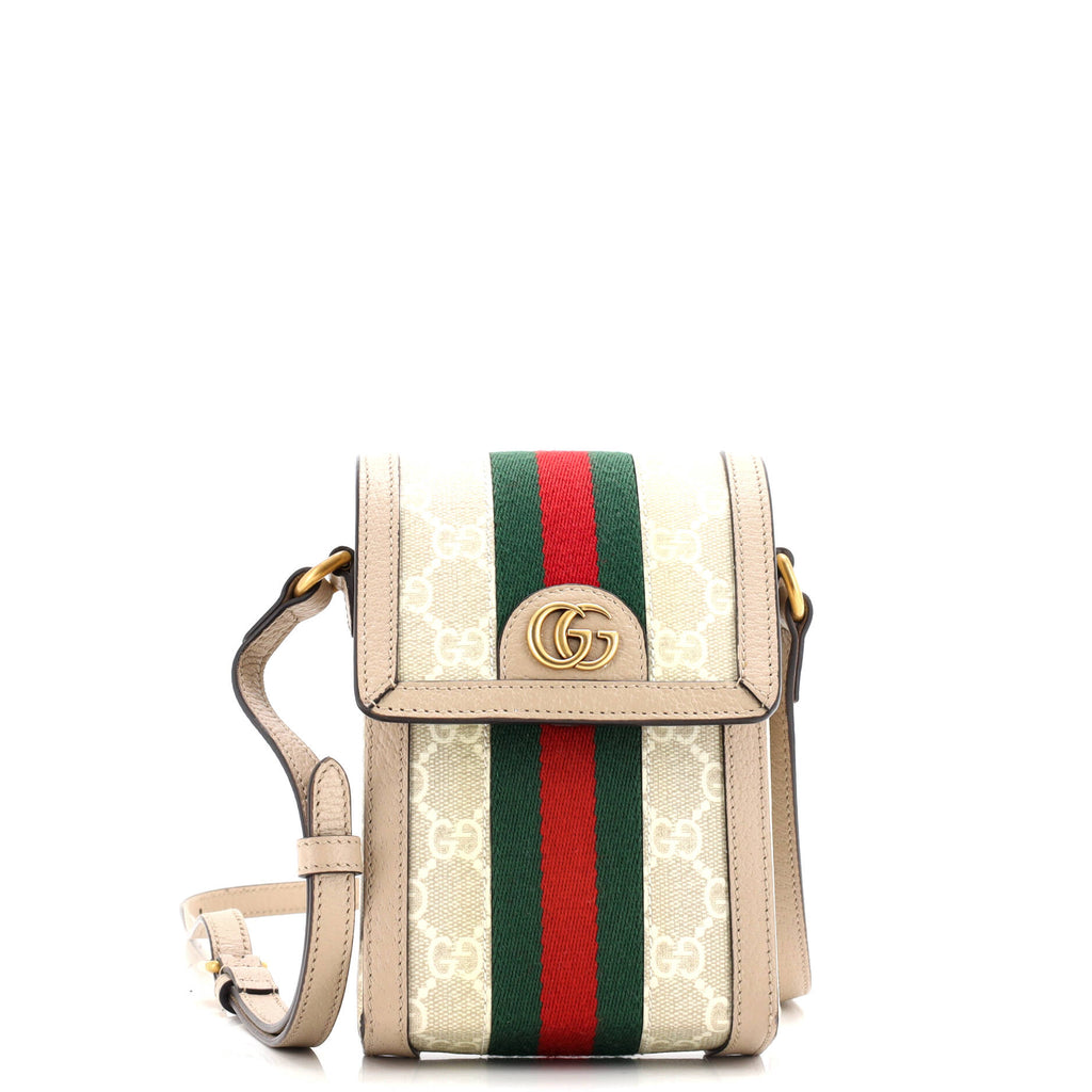 Ophidia Vertical Flap Crossbody Bag GG Coated Canvas Mini