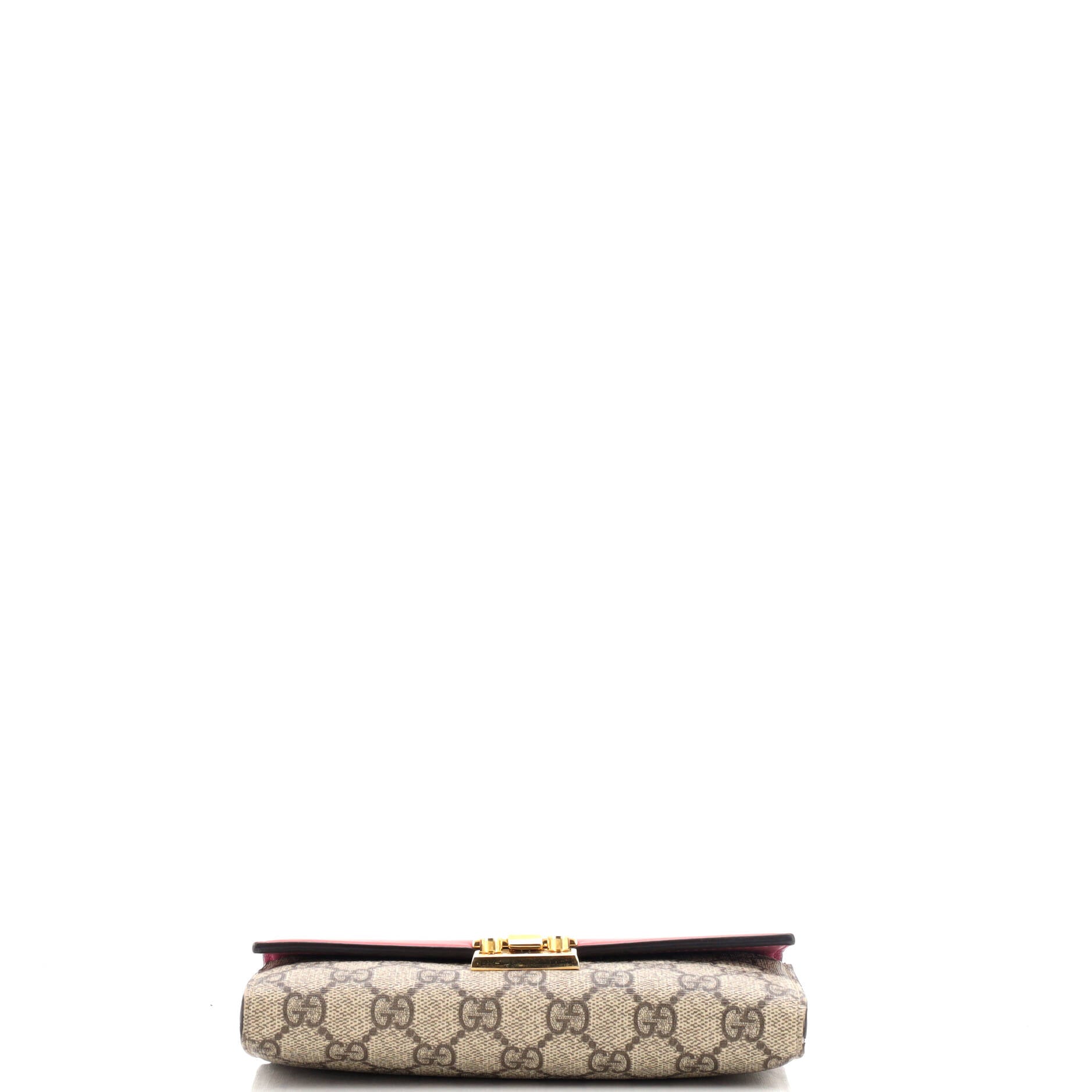 Padlock Continental Chain Wallet GG Coated Canvas and Leather Long