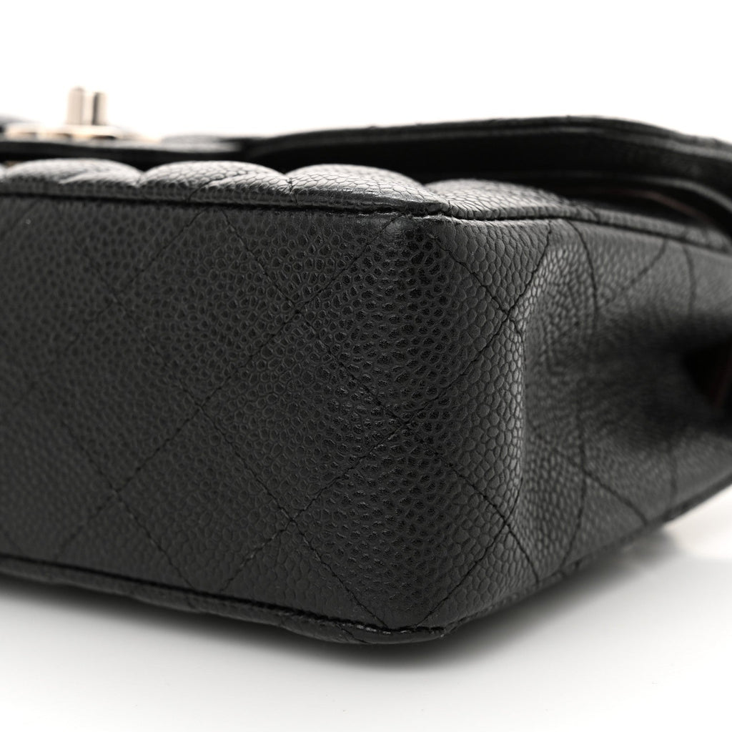 Caviar Quilted Small Double Flap Black
