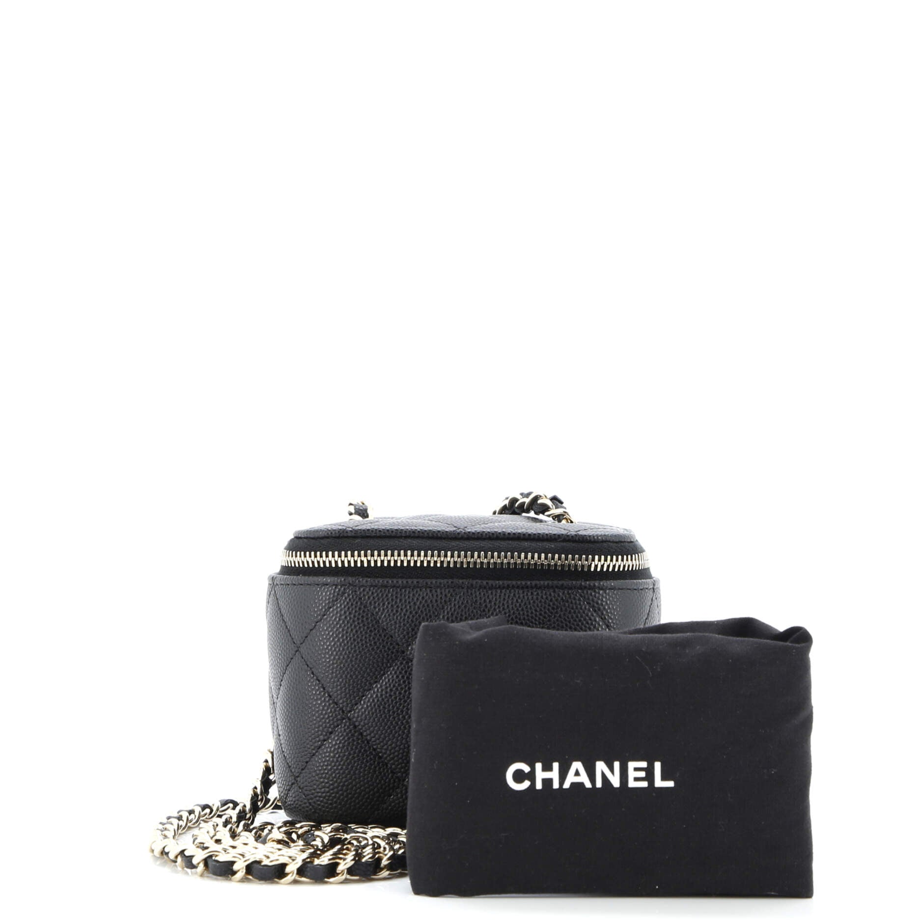 Classic Vanity Case with Chain Quilted Caviar Mini