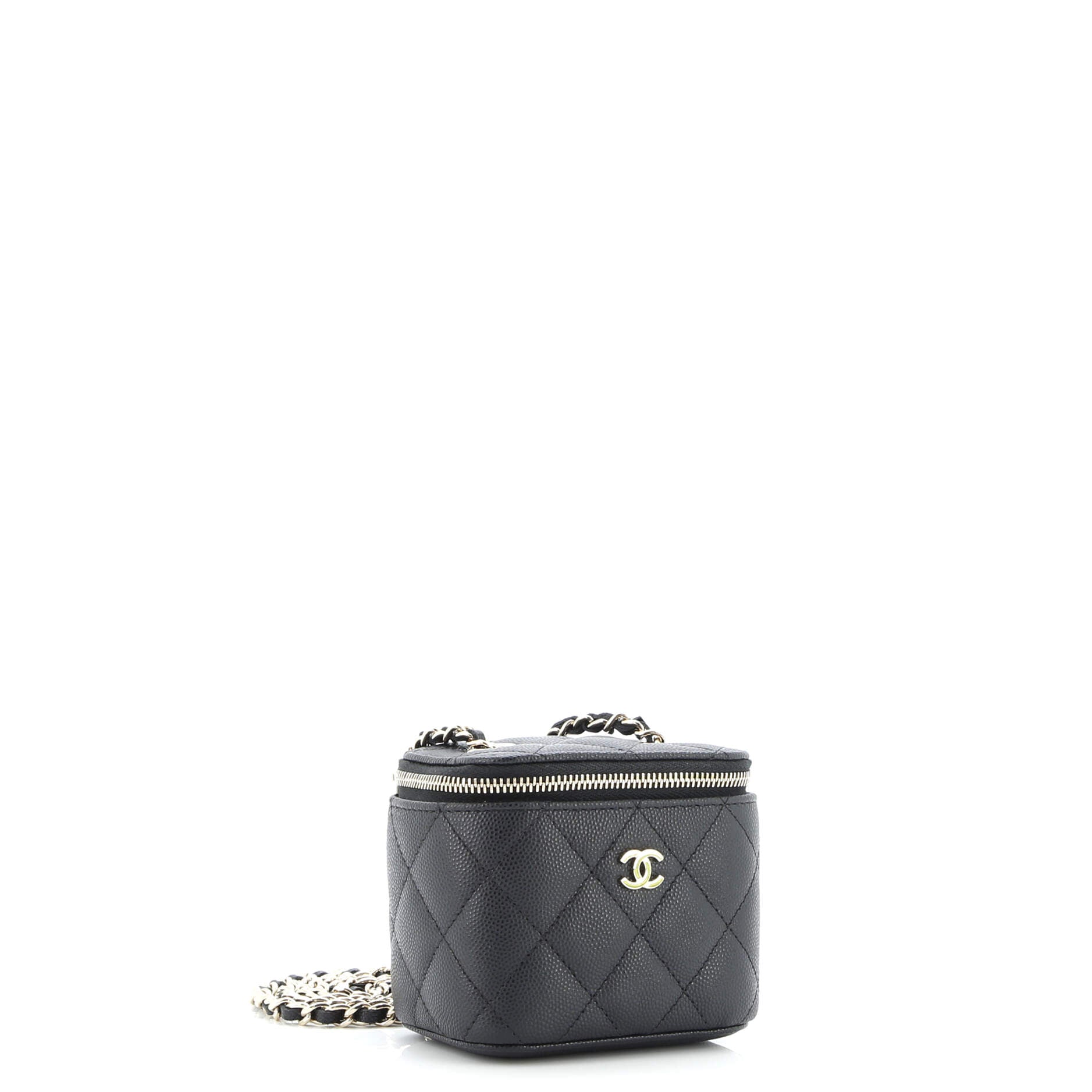 Classic Vanity Case with Chain Quilted Caviar Mini