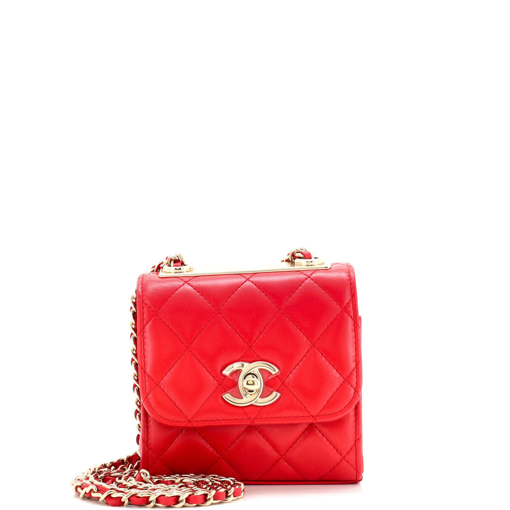 Trendy CC Clutch with Chain Quilted Lambskin Small