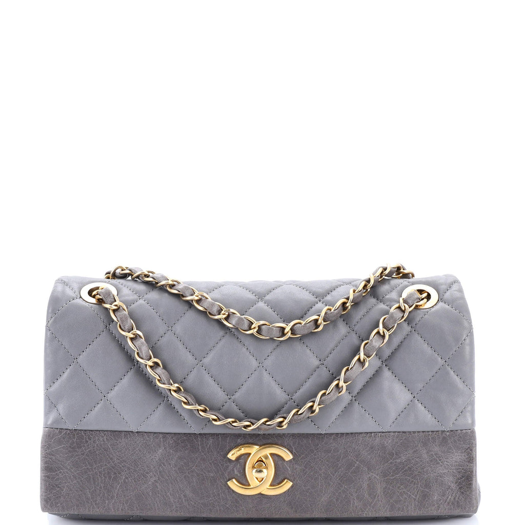 Soft Elegance Flap Bag Quilted Distressed Calfskin Medium