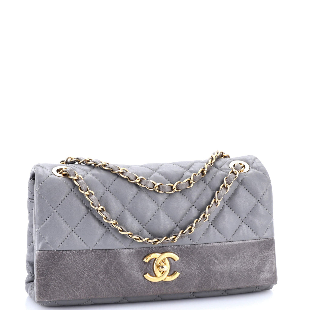 Soft Elegance Flap Bag Quilted Distressed Calfskin Medium