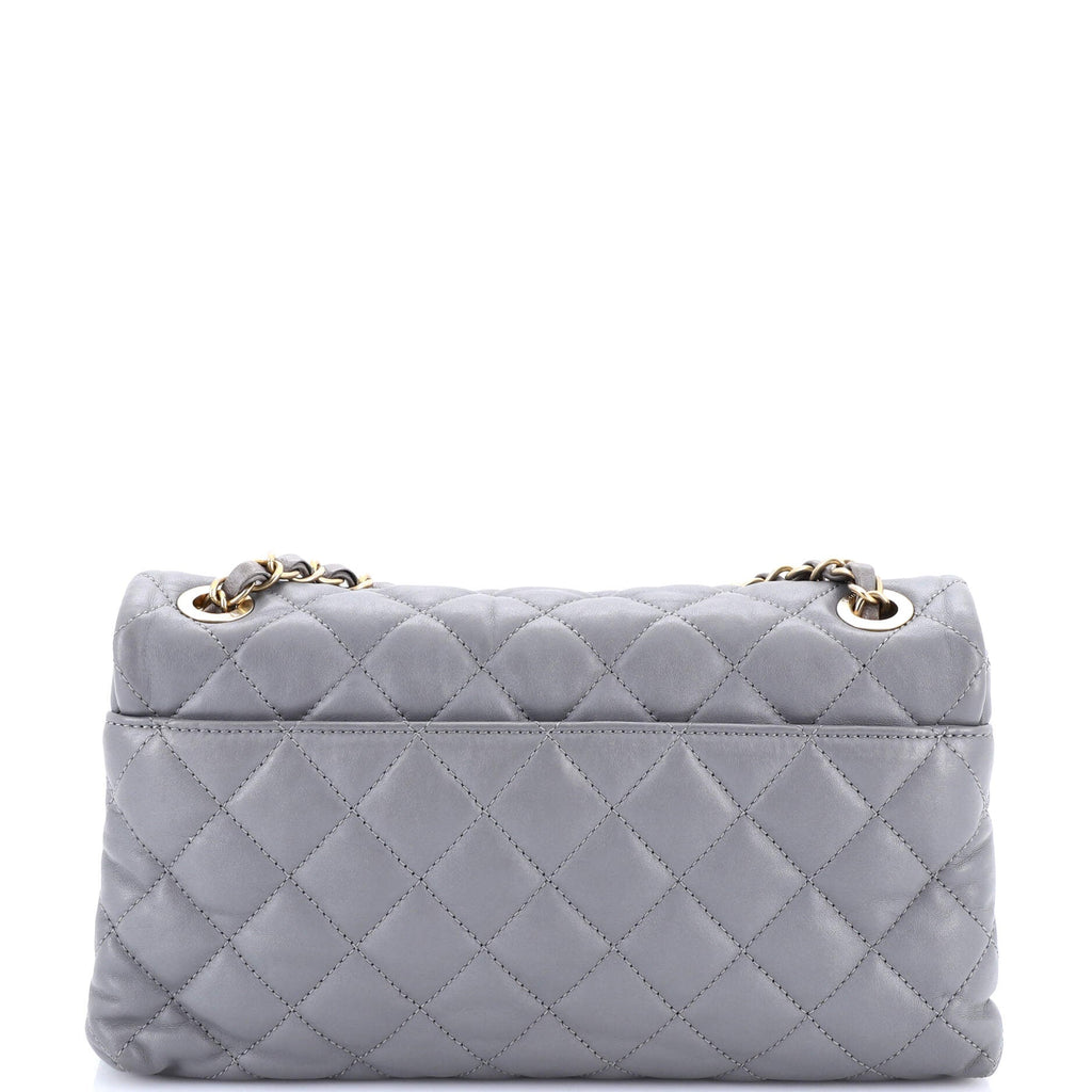 Soft Elegance Flap Bag Quilted Distressed Calfskin Medium