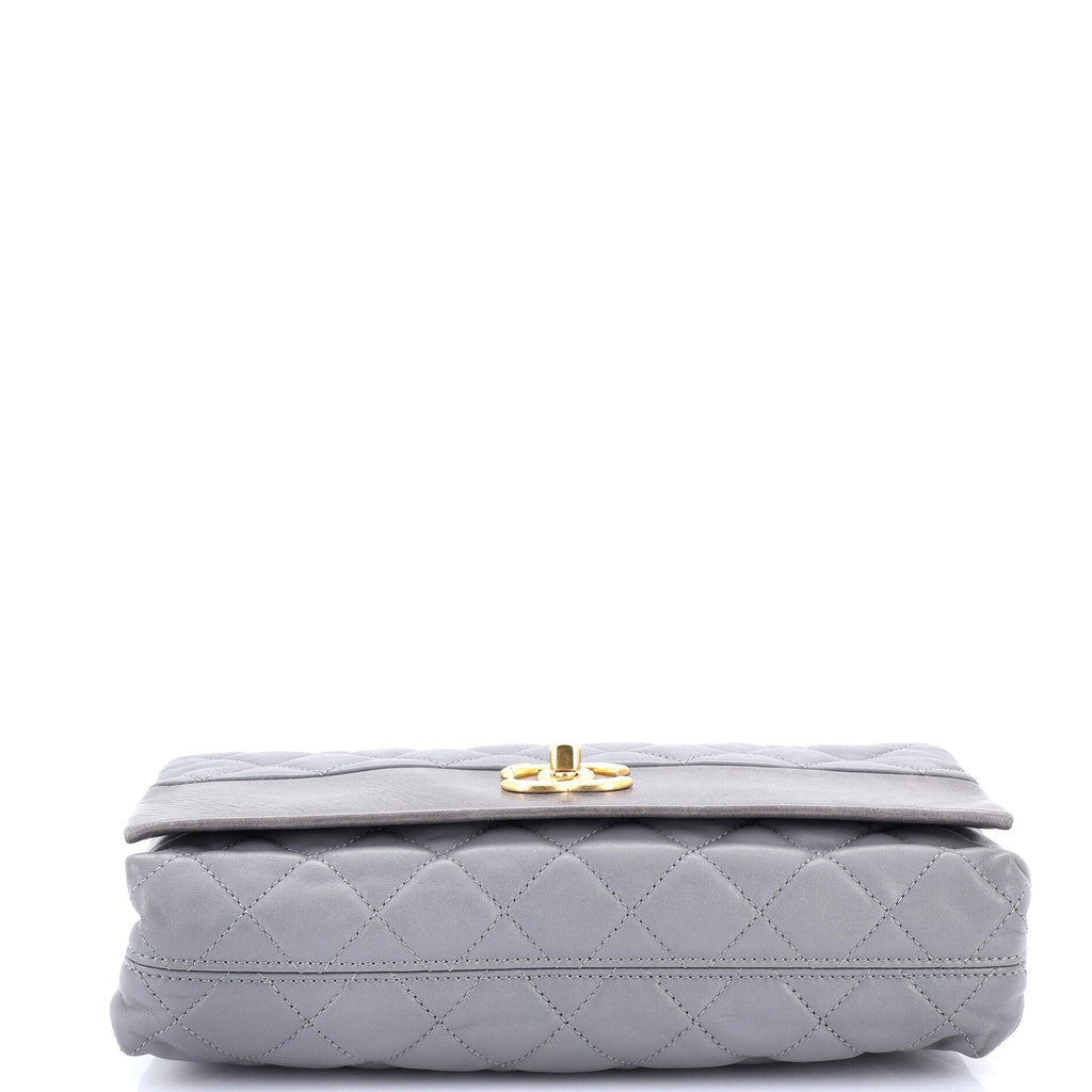 Soft Elegance Flap Bag Quilted Distressed Calfskin Medium