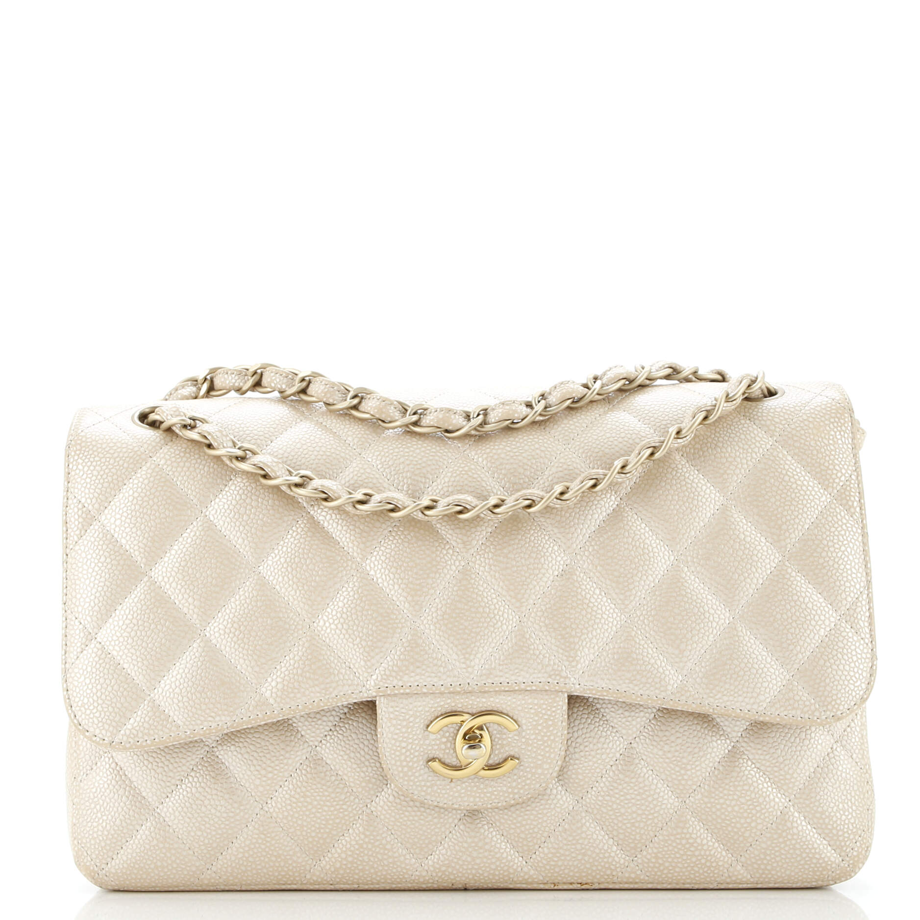 Classic Double Flap Bag Quilted Iridescent Caviar Jumbo