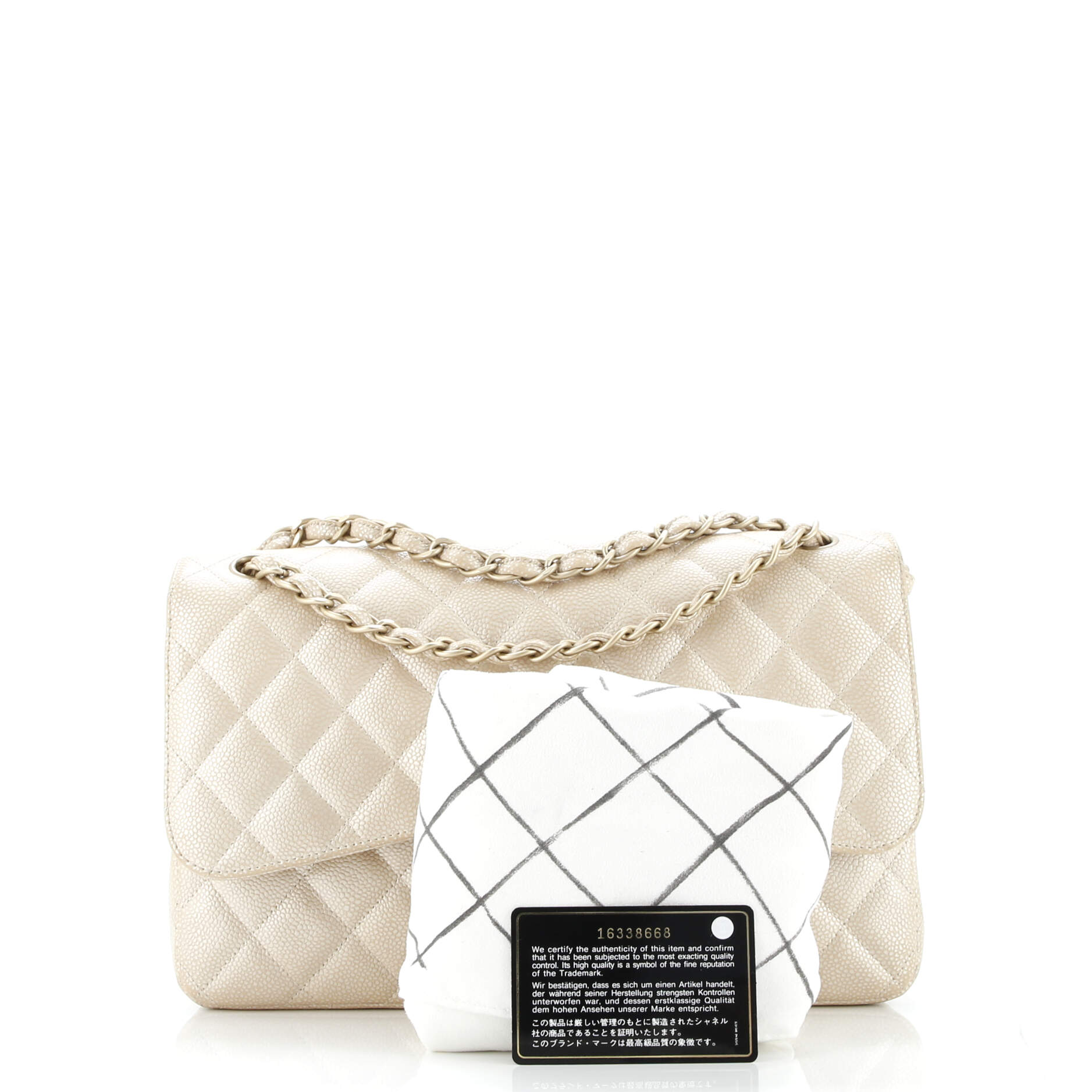 Classic Double Flap Bag Quilted Iridescent Caviar Jumbo