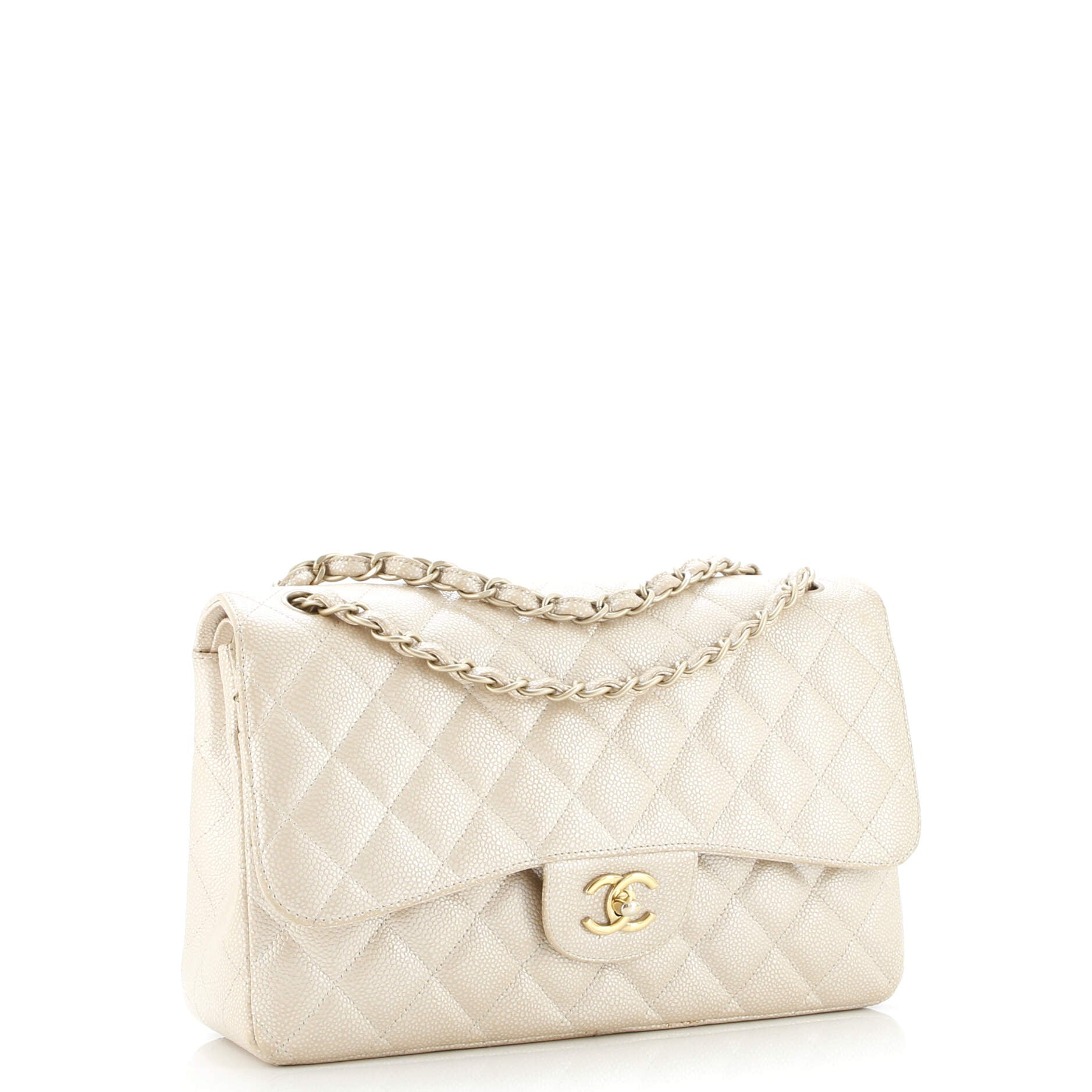 Classic Double Flap Bag Quilted Iridescent Caviar Jumbo