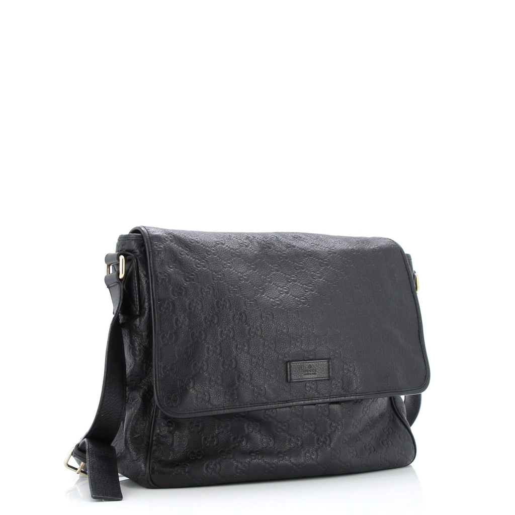 Flap Messenger Bag Guccissima Leather Large