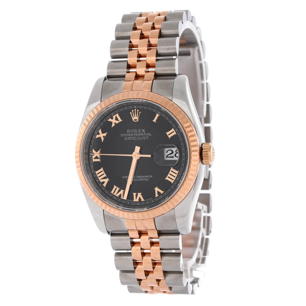 Oyster Perpetual Datejust Automatic Watch Stainless Steel and Rose Gold 36