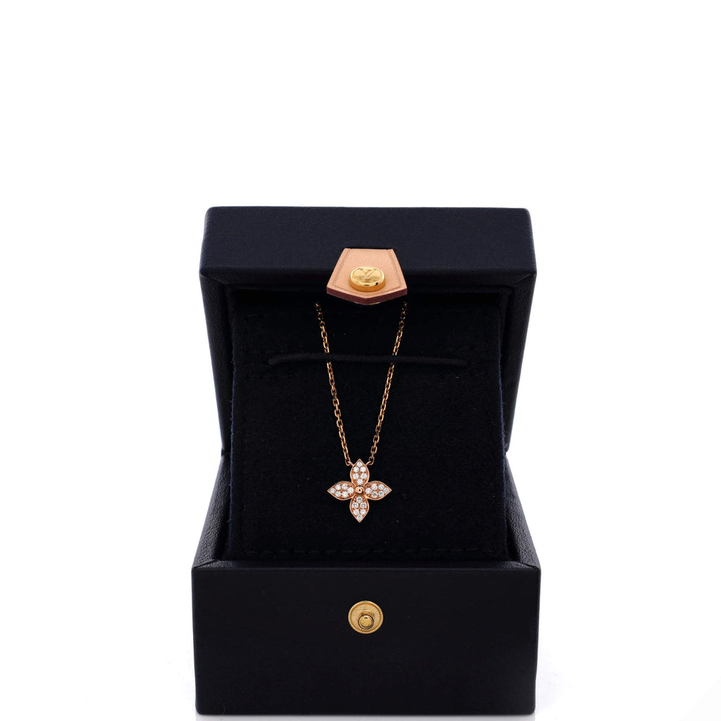 Star Blossom Pendant Necklace 18K Rose Gold and Diamonds