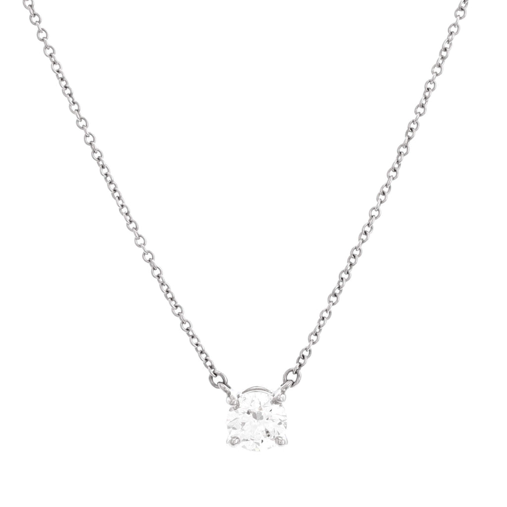 Solitaire Pendant Necklace Platinum with RBC Diamond .61CT