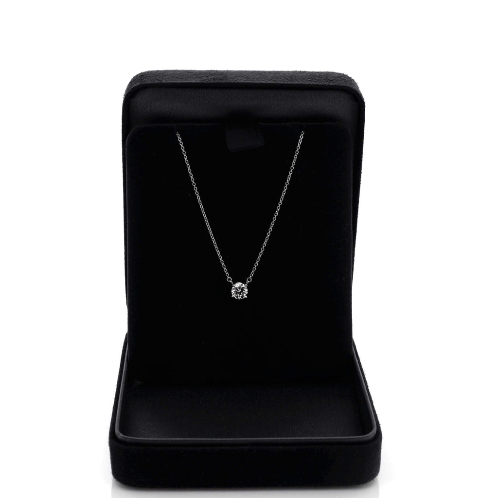 Solitaire Pendant Necklace Platinum with RBC Diamond .61CT