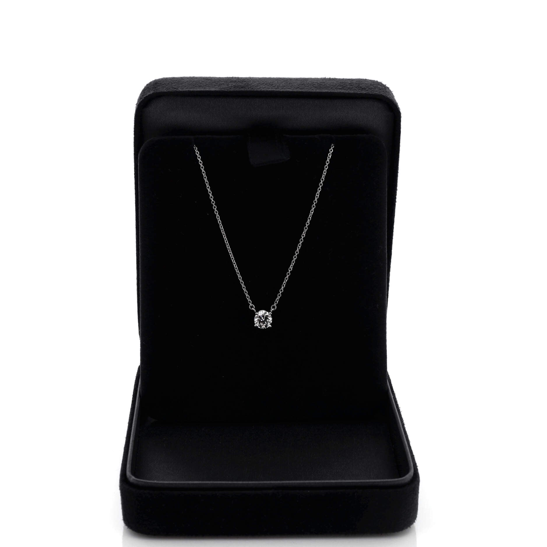 Solitaire Pendant Necklace Platinum with RBC Diamond .61CT
