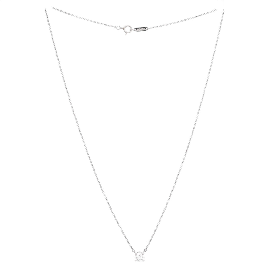 Solitaire Pendant Necklace Platinum with RBC Diamond .61CT
