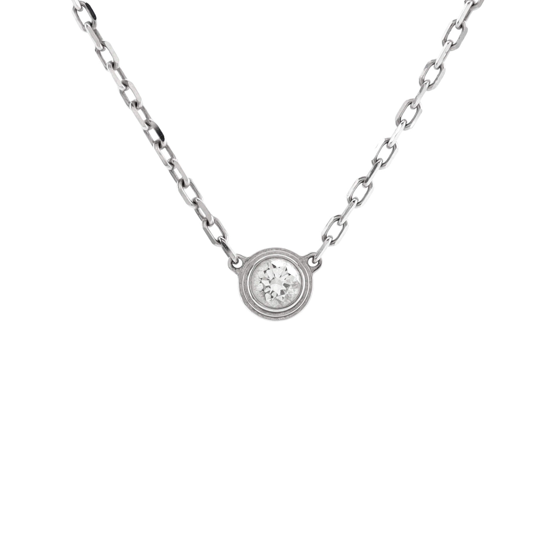 Cartier D'Amour Pendant Necklace 18K White Gold with Diamond Small