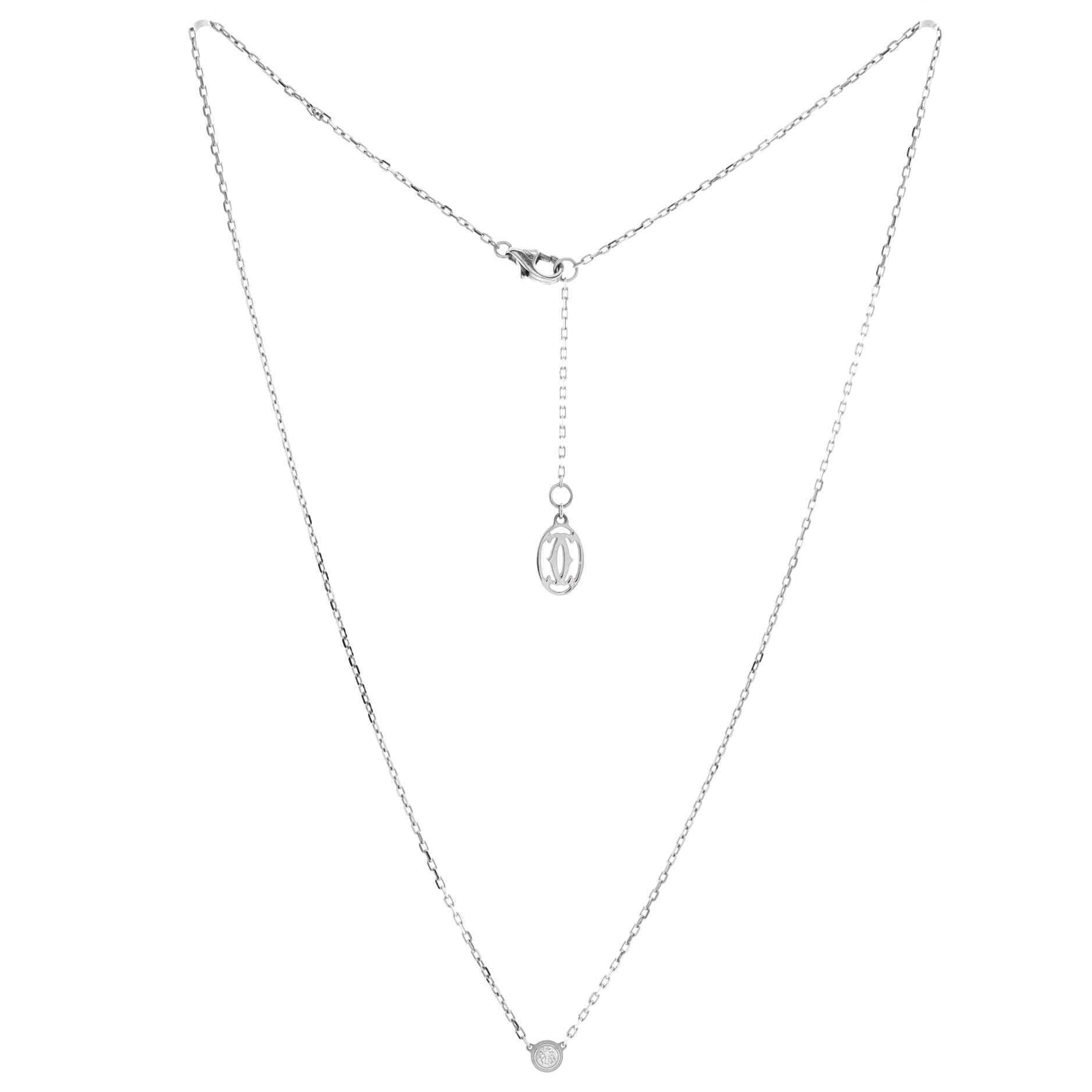 Cartier D'Amour Pendant Necklace 18K White Gold with Diamond Small