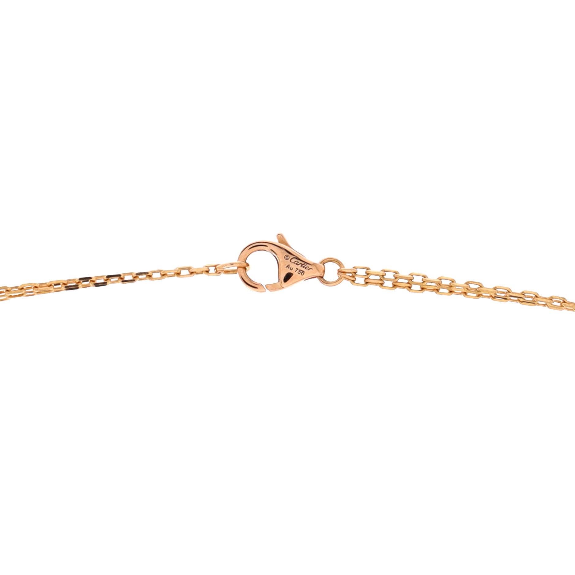 2 Diamonds Love Pendant Necklace 18K Rose Gold and Diamonds