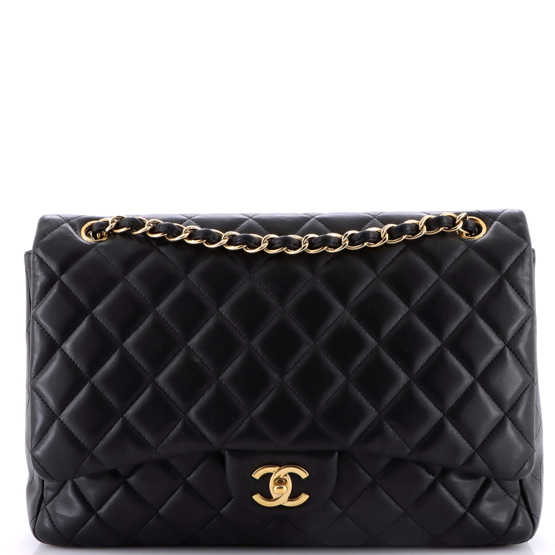 Classic Double Flap Bag Quilted Lambskin Maxi