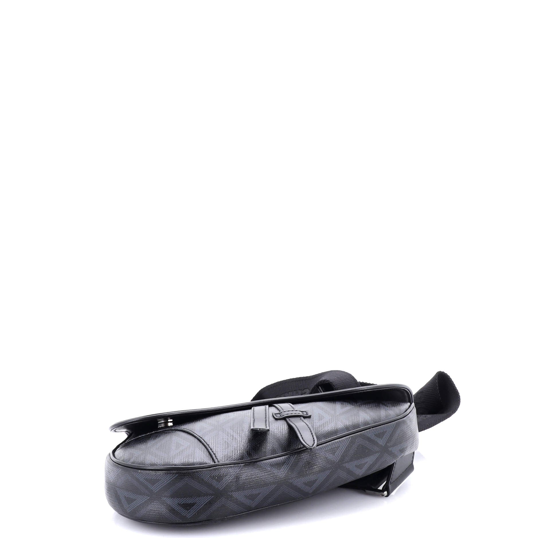 Saddle Crossbody Bag CD Diamond Coated Canvas and Leather