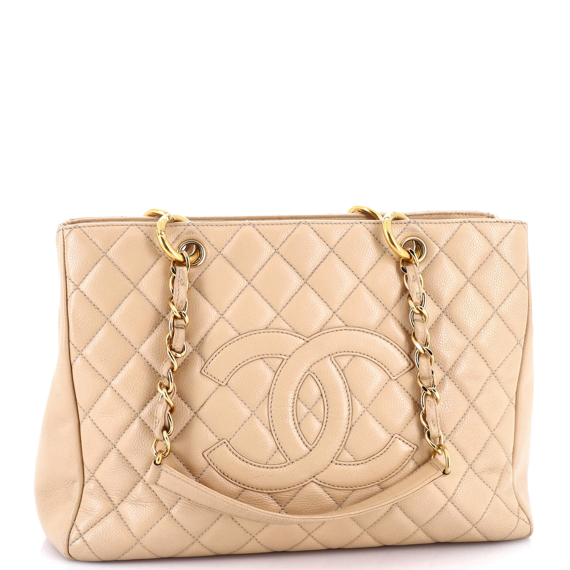 Grand Shopping Tote Quilted Caviar