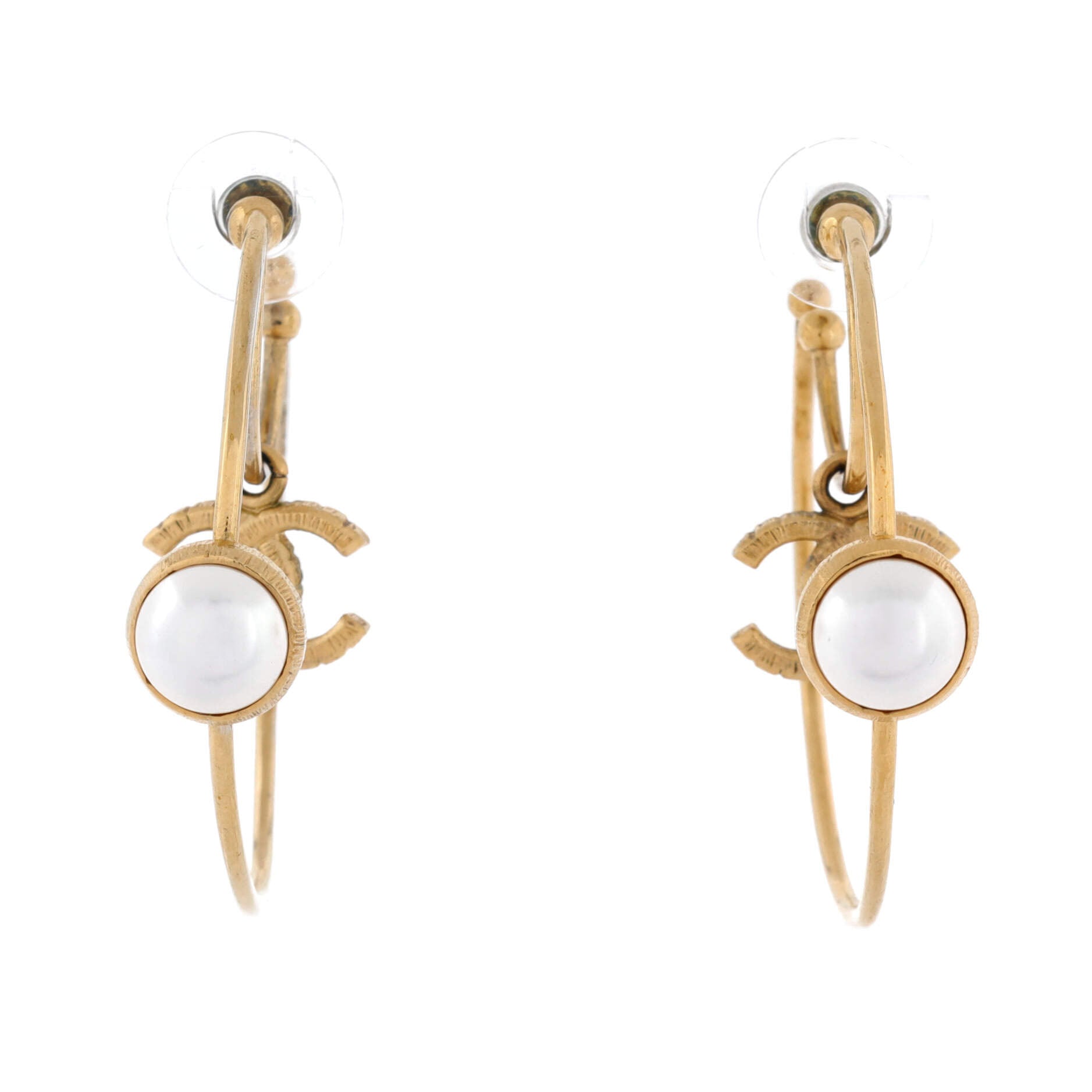 CC Creoules Double Hoop Earring Earrings Metal with Faux Pearl