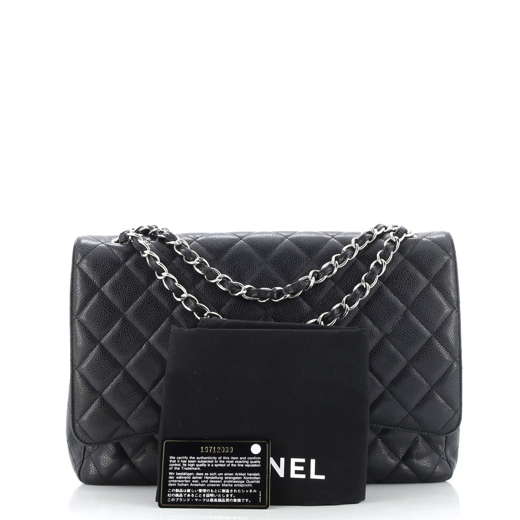 Classic Double Flap Bag Quilted Caviar Maxi