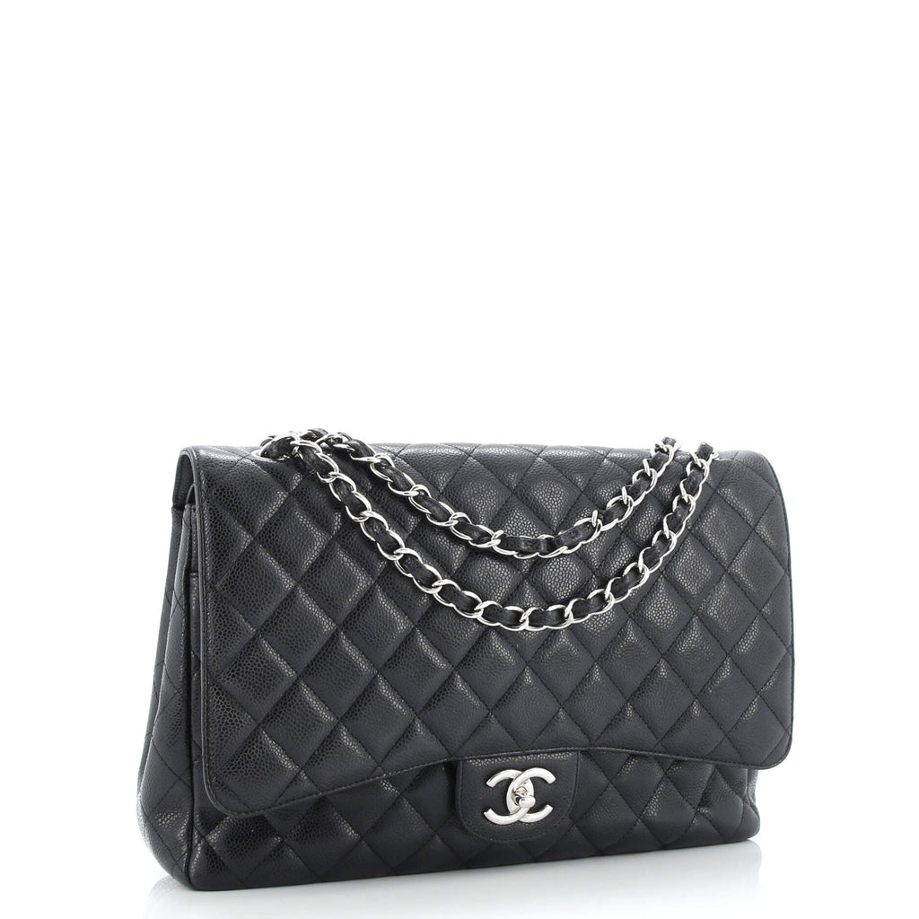 Classic Double Flap Bag Quilted Caviar Maxi