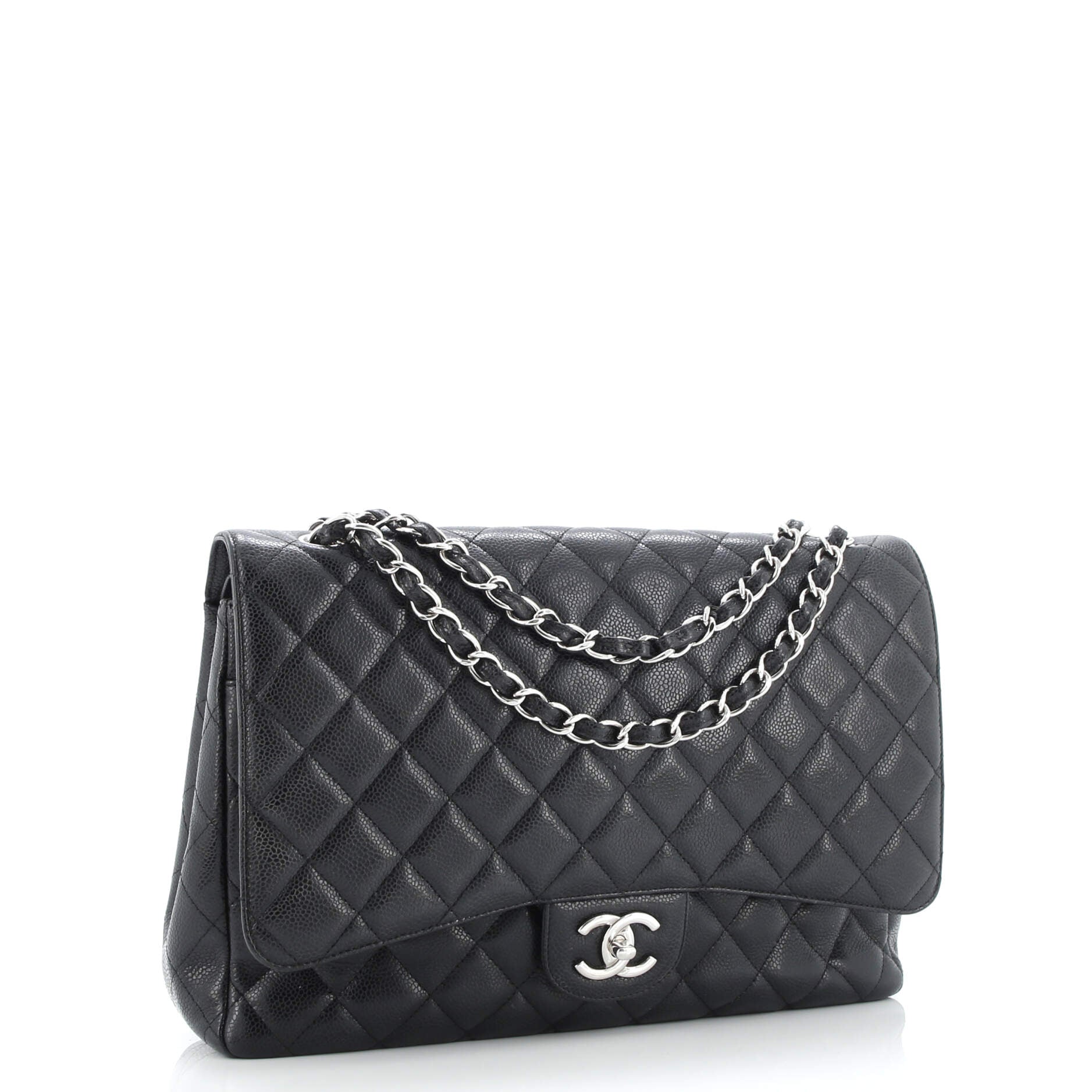 Classic Double Flap Bag Quilted Caviar Maxi