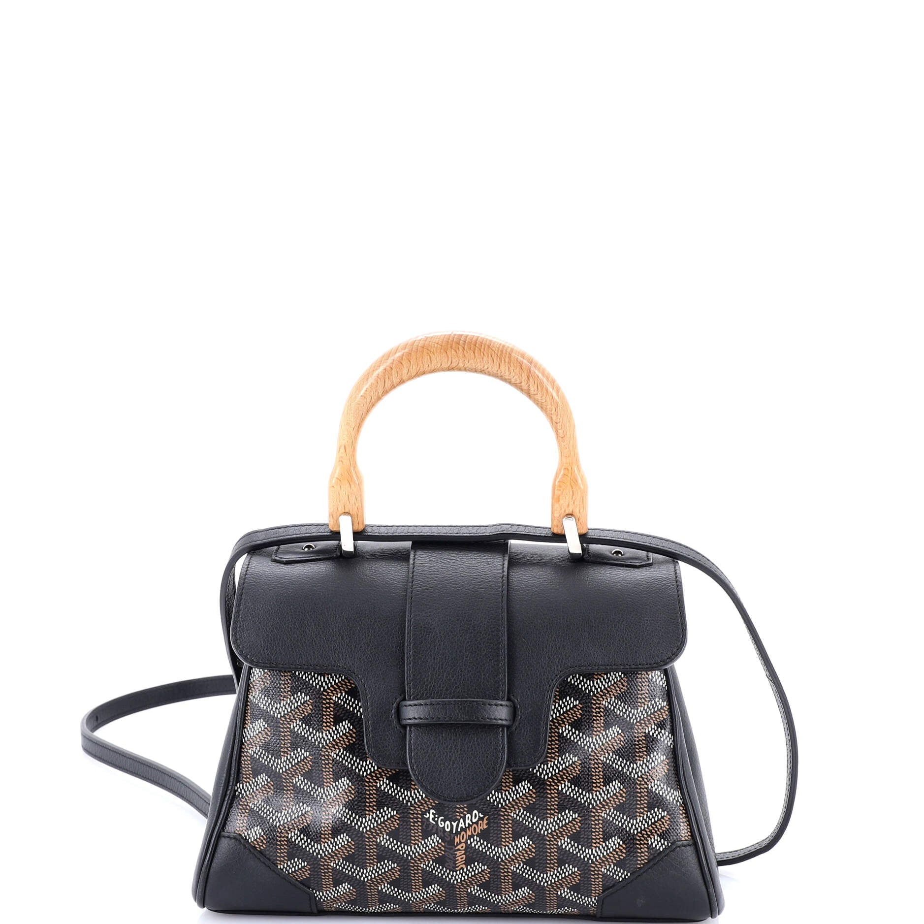 Saigon Top Handle Bag Coated Canvas with Leather Mini
