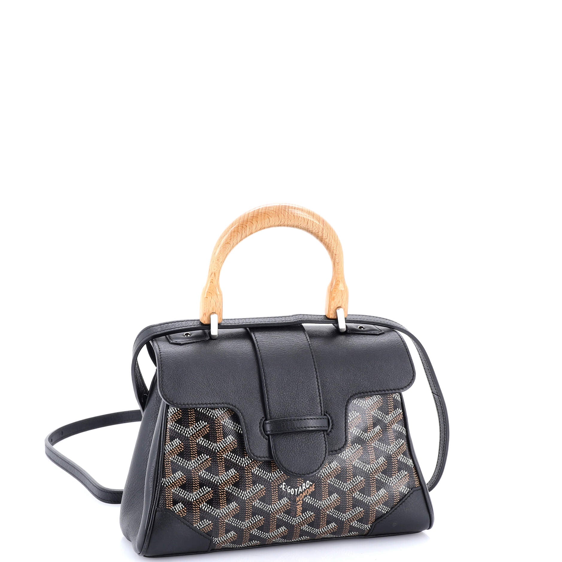 Saigon Top Handle Bag Coated Canvas with Leather Mini