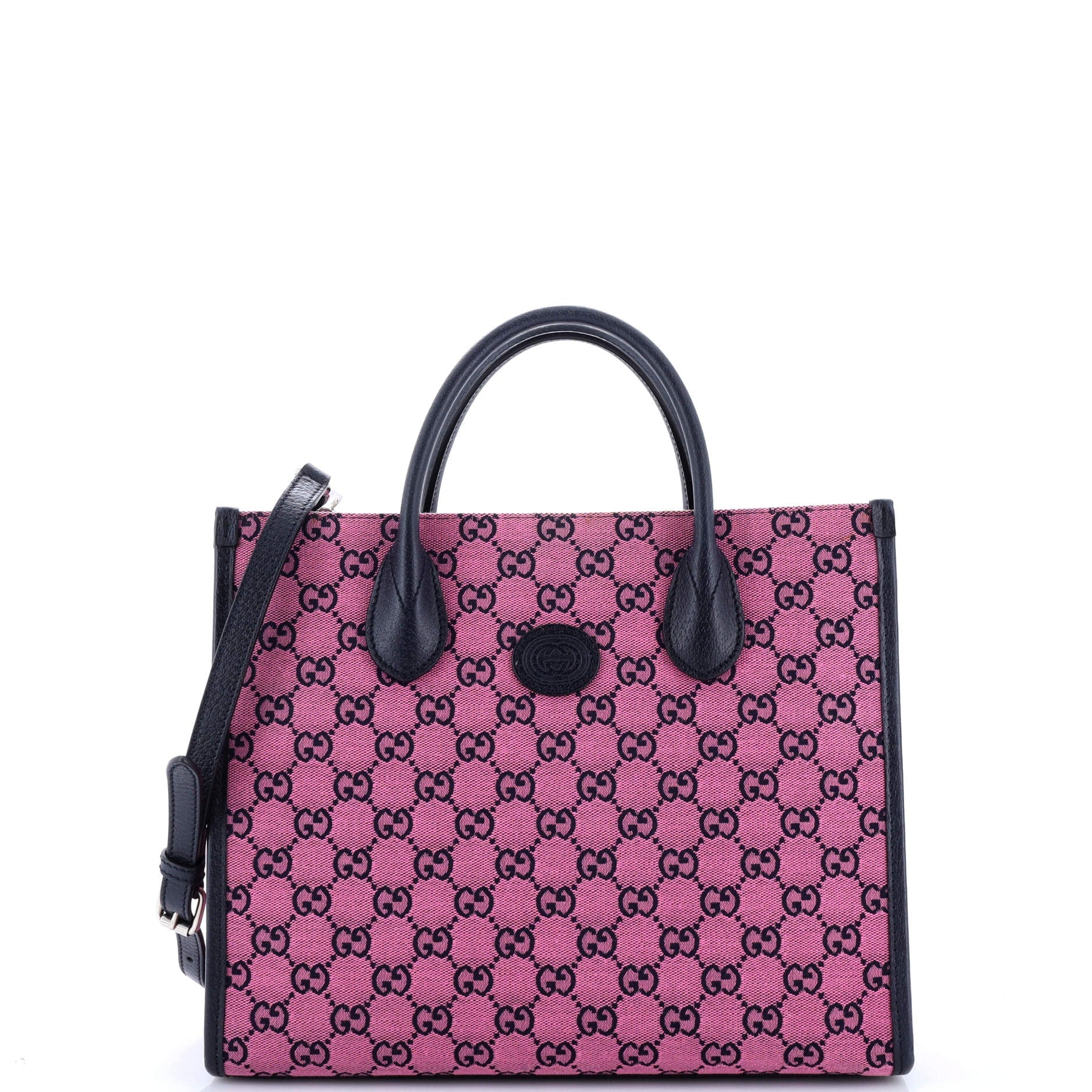 Structured Top Handle Open Tote GG Canvas Small