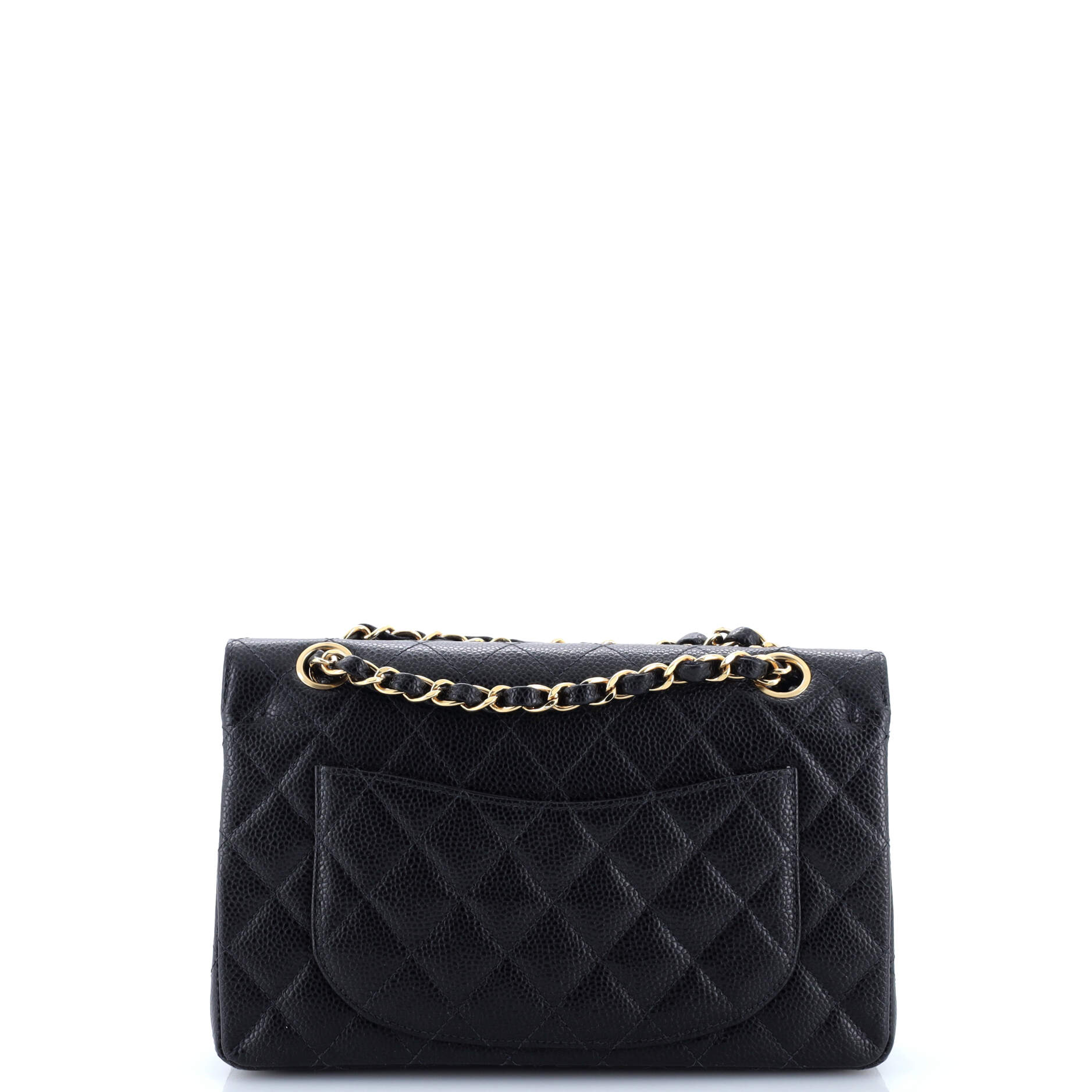 Vintage Classic Double Flap Bag Quilted Caviar Small