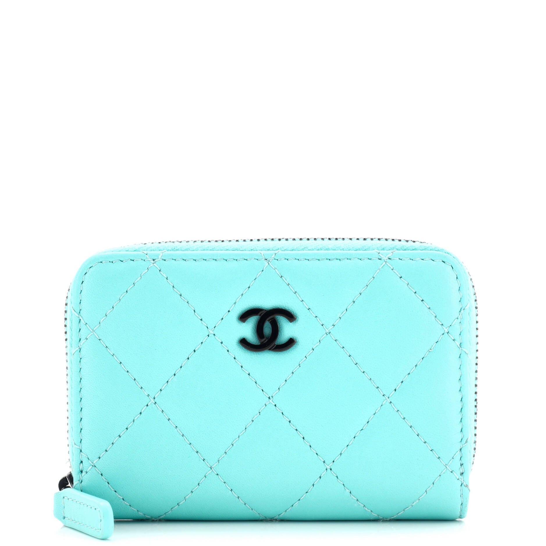 CC Zip Coin Purse Quilted Lambskin Small