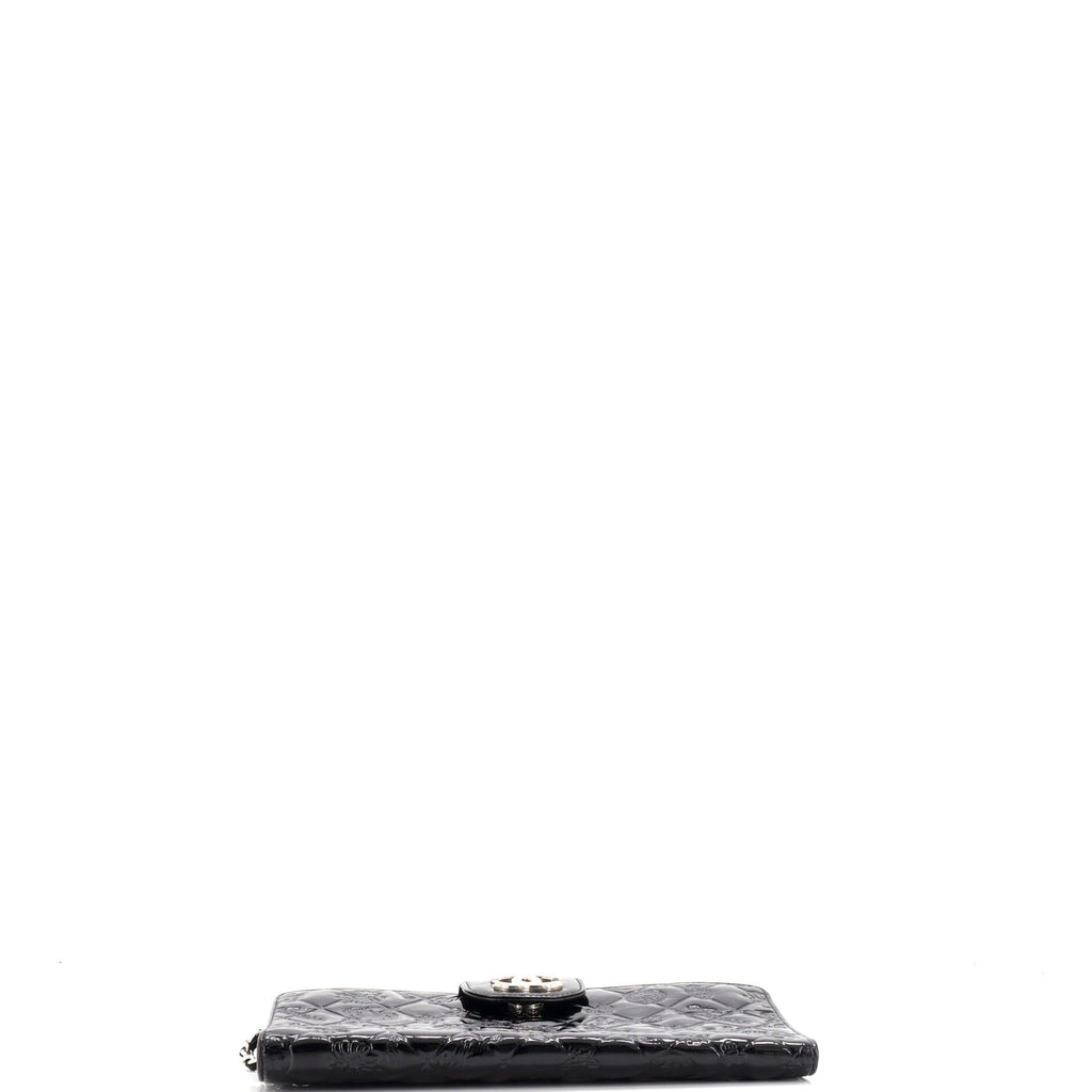 Lucky Symbols Wallet on Chain Embossed Quilted Patent