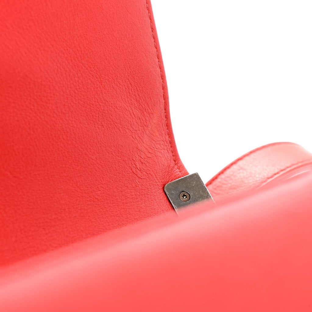 Calfskin Double Stitch New Medium Boy Flap Red