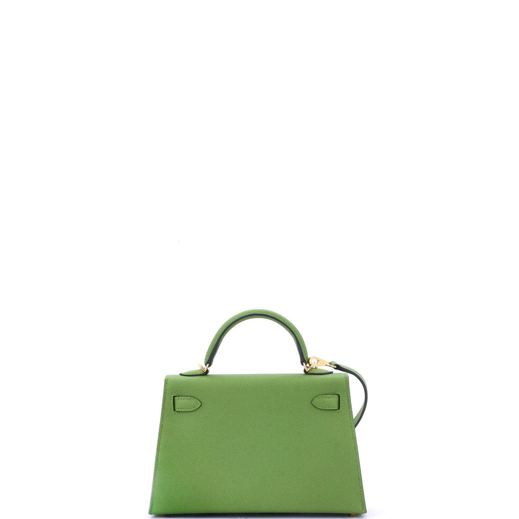 Kelly Mini II Bag Vert Yucca Epsom with Gold Hardware 20