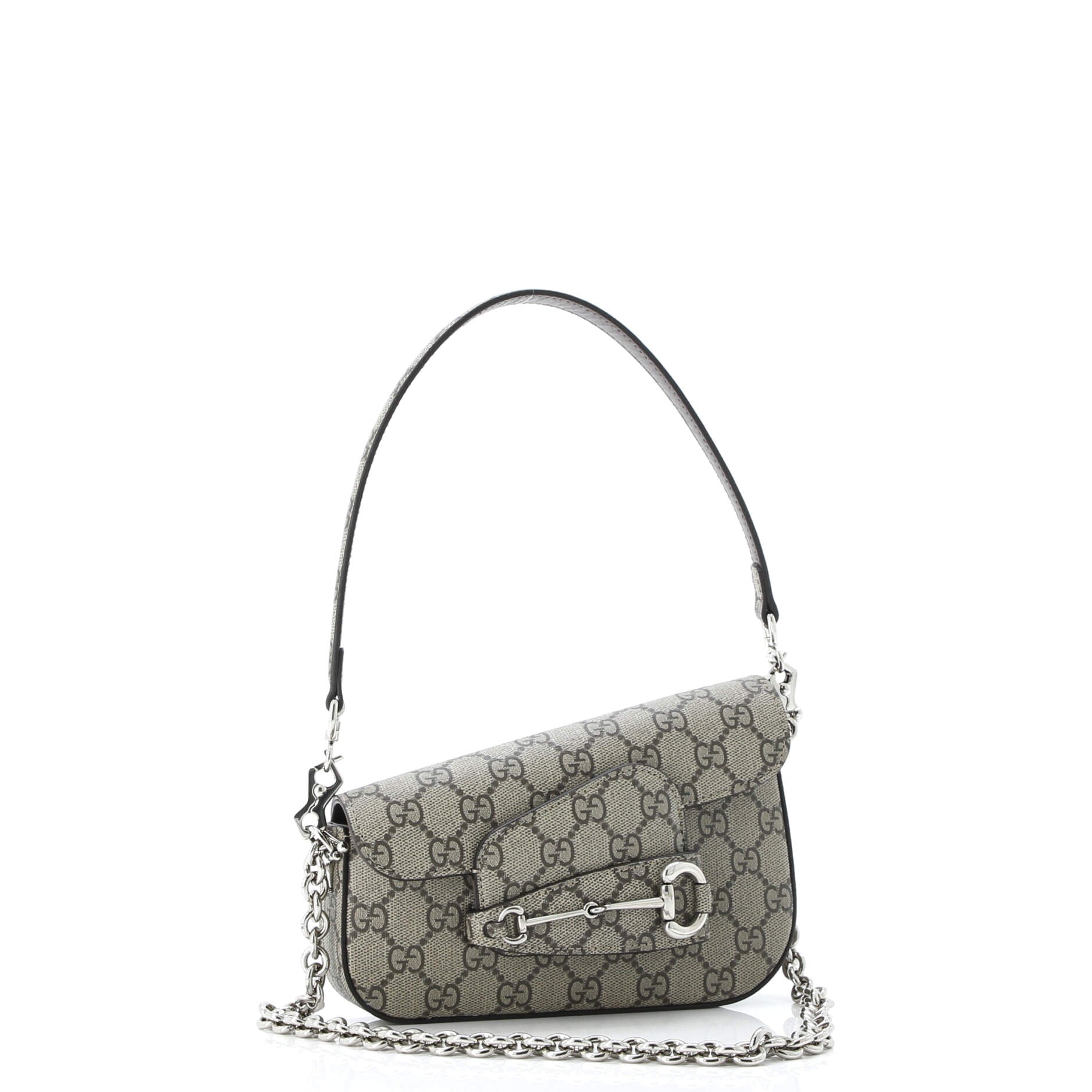 Horsebit 1955 Asymmetric Shoulder Bag GG Coated Canvas Mini