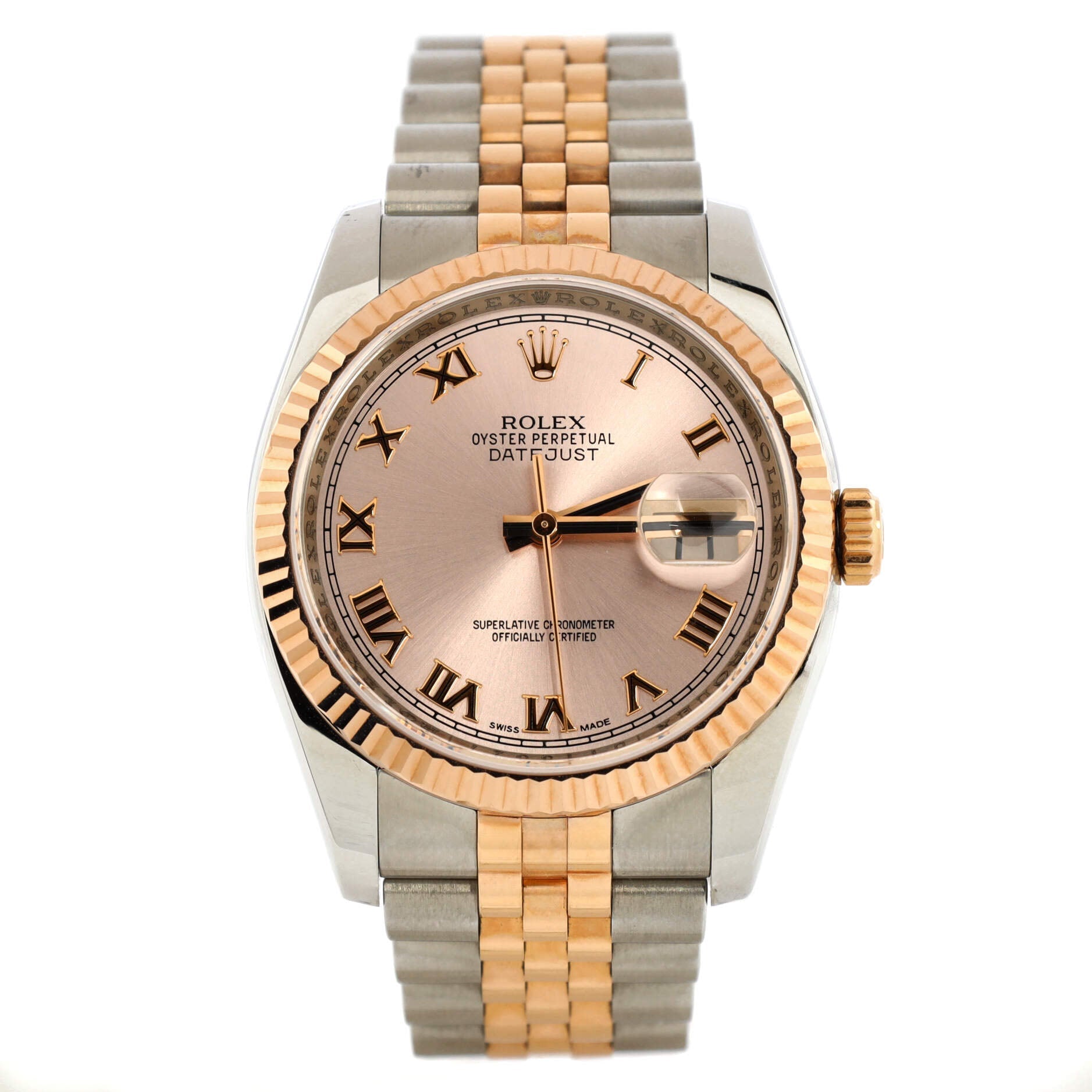 Oyster Perpetual Datejust Automatic Watch Stainless Steel and Rose Gold 36