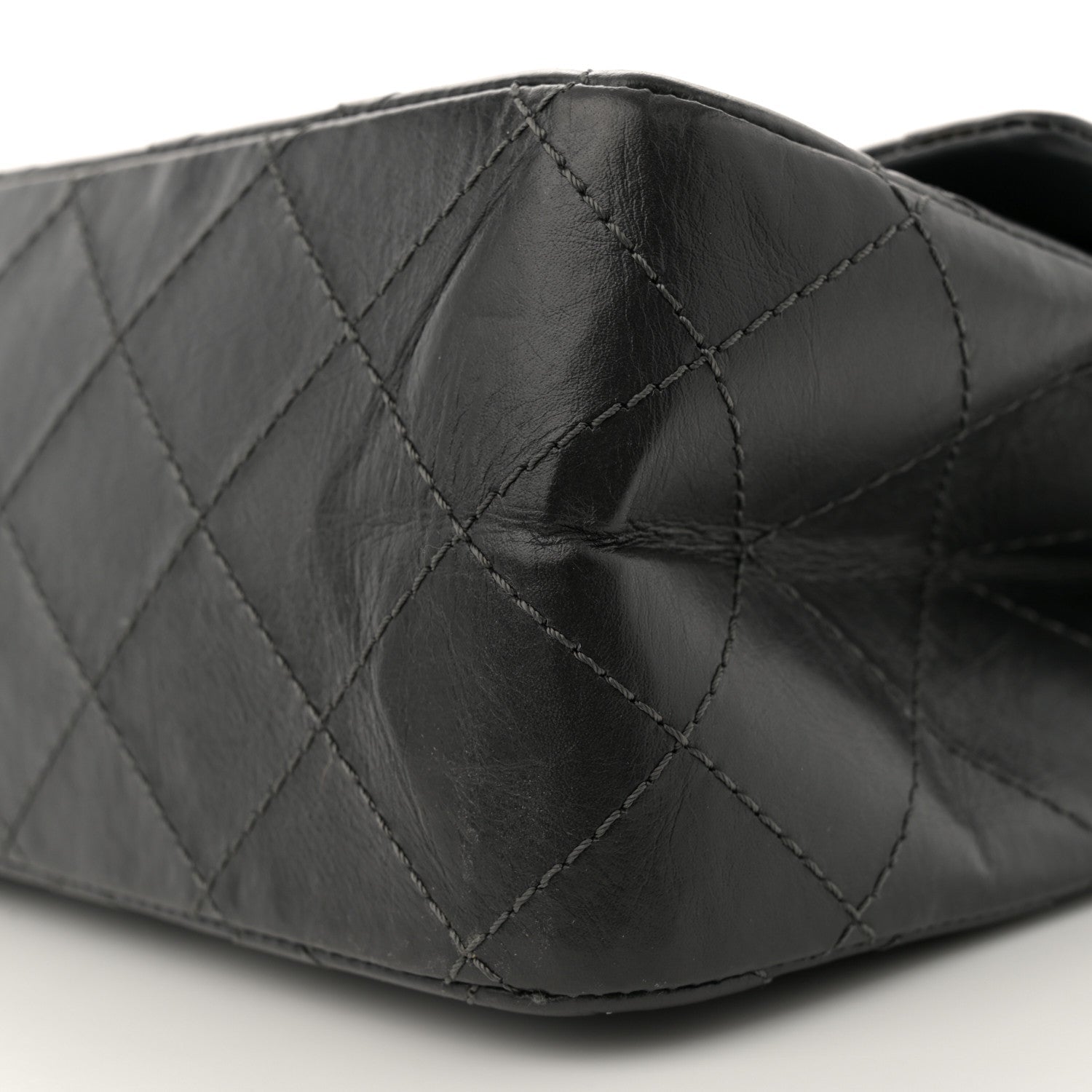Aged Calfskin Quilted 2.55 Reissue 227 Flap Dark Grey