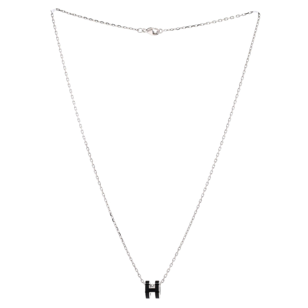 Pop H Pendant Chain Necklace Metal and Enamel Mini