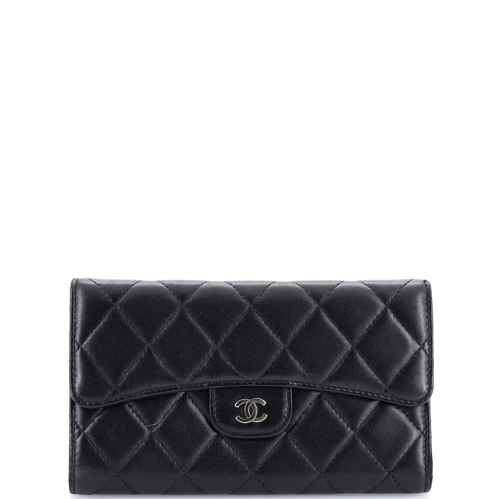 L-Flap Wallet Quilted Lambskin Long