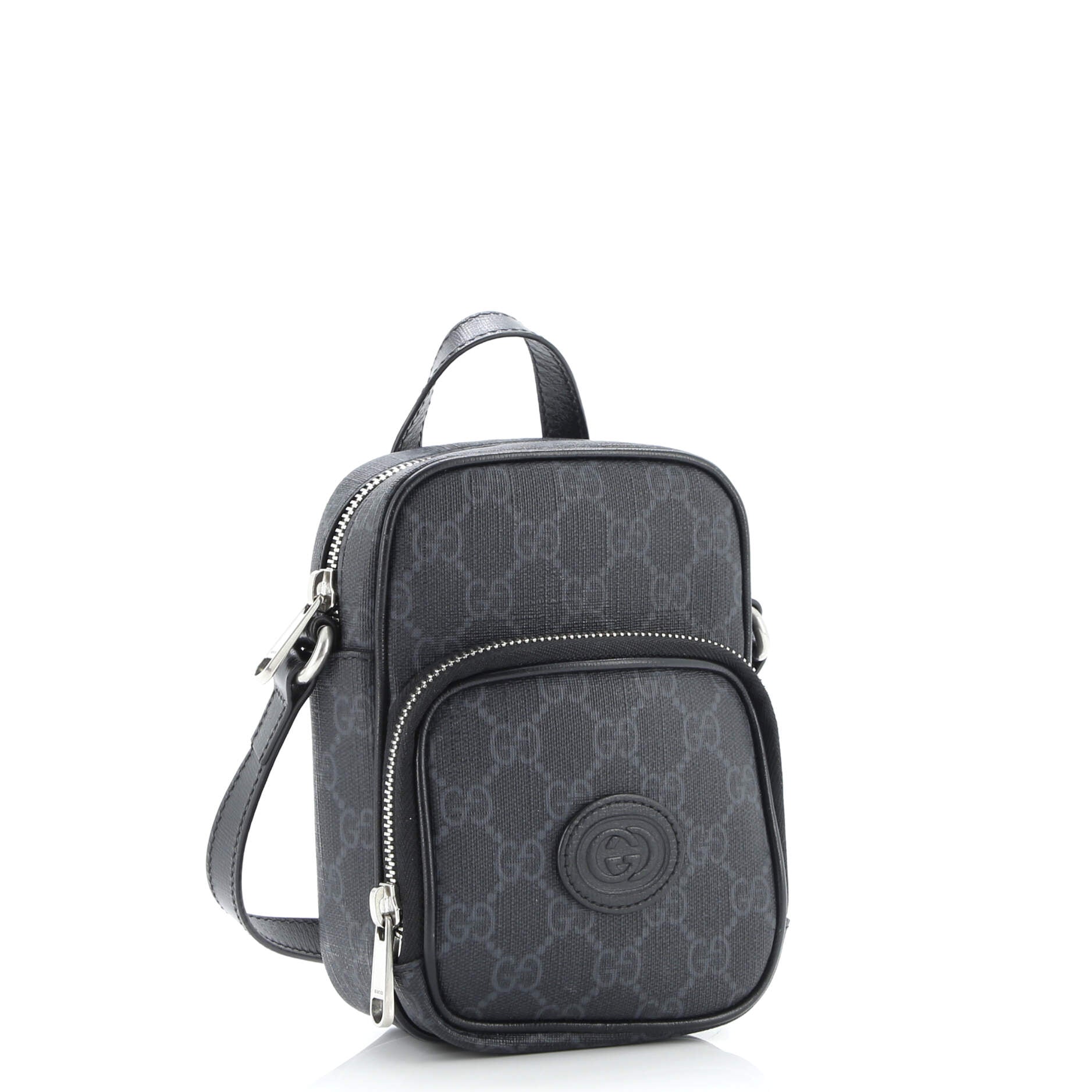 Interlocking G Patch Top Handle Crossbody Bag GG Coated Canvas Mini