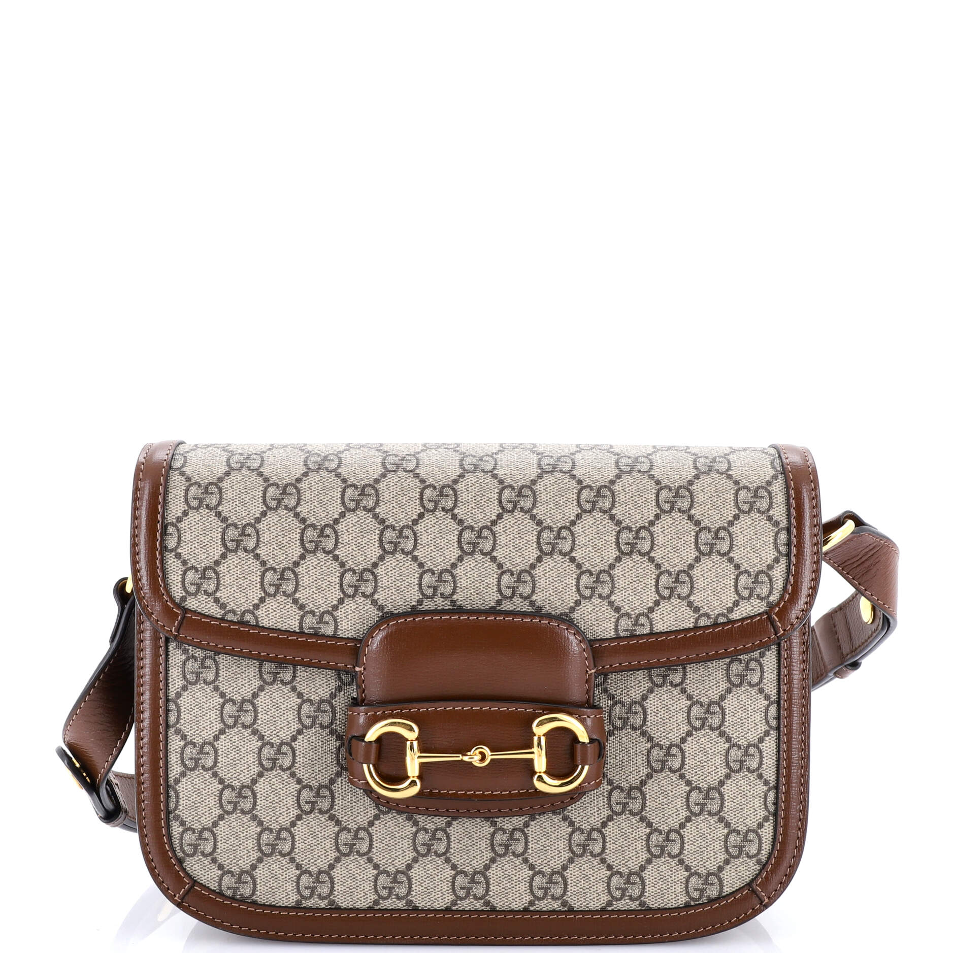 Horsebit 1955 Shoulder Bag GG Coated Canvas with Leather Small