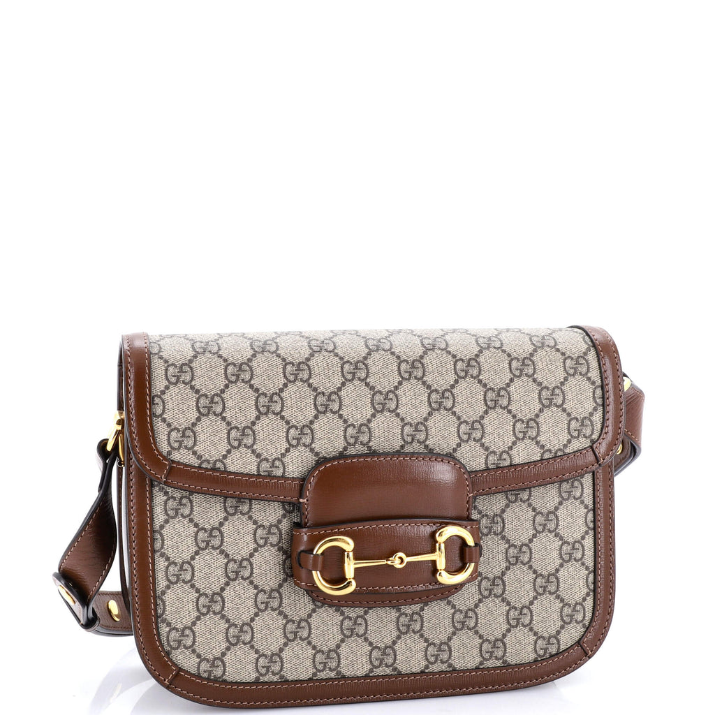 Horsebit 1955 Shoulder Bag GG Coated Canvas with Leather Small
